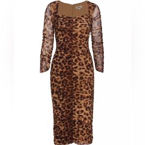 L'AGENCE
Marise Leopard Ruched Sheath Dress